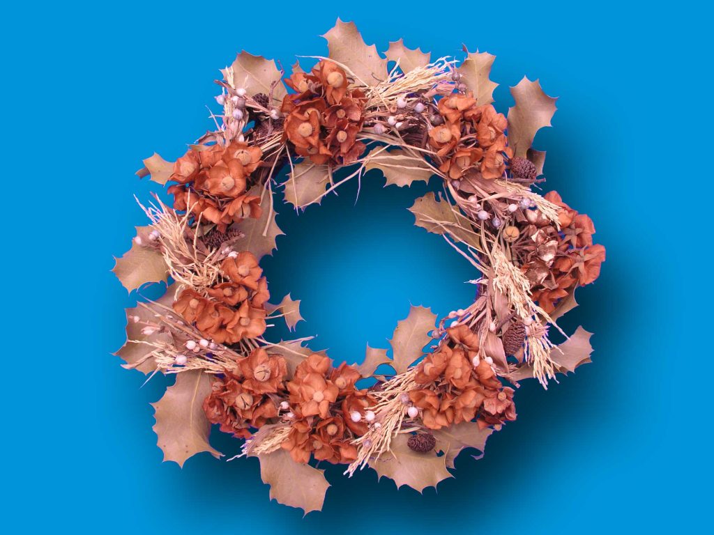 Dried wreath for decorations